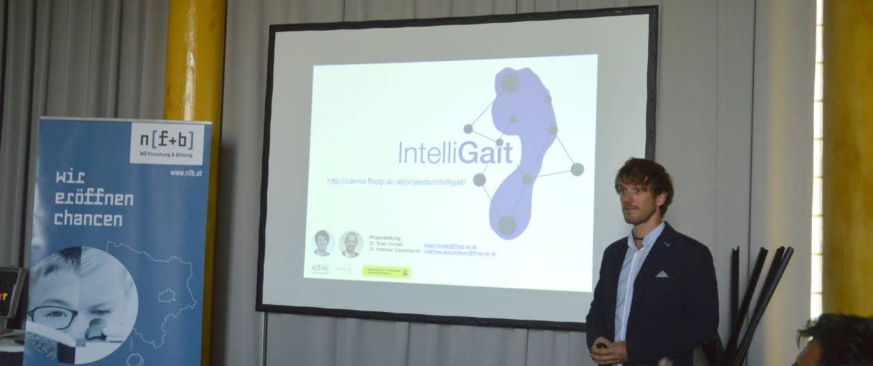 Dr. Brian Horsak presenting the IntelliGait project